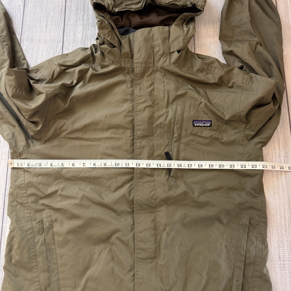 Patagonia Men's XL Olive Green Hooded H2No Rain Jacket Waterproof Hiking Shell - Picture 5 of 9